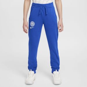 Inter Milan Club Thuis Nike voetbaljoggingbroek van sweatstof voor jongens - Blauw