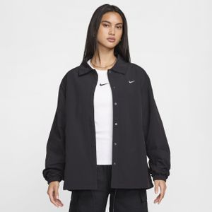 Nike Sportswear Essential oversized geweven coachjack met uv-bescherming voor dames - Zwart