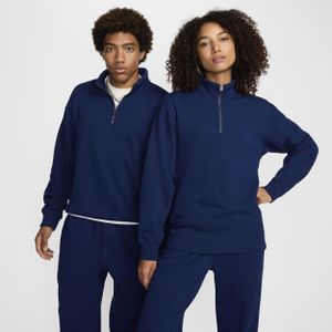 Nike Wool Classics top met korte rits - Blauw