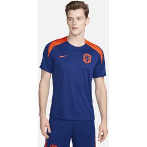 Nederland Strike Nike Dri-FIT knit voetbaltop met korte mouwen voor heren - Blauw