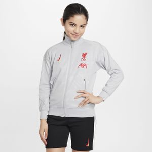 Liverpool FC Academy Pro Derde Nike Dri-FIT voetbalvolksliedjack voor kids - Grijs