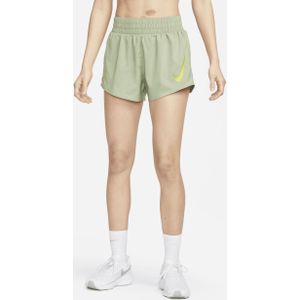 Nike Swoosh Hardloopshorts met binnenbroek voor dames - Groen