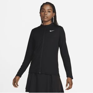 Nike Dri-FIT UV Advantage damestop met rits over de hele lengte - Zwart