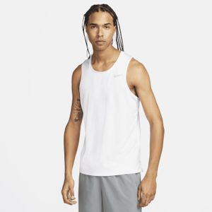 Nike Miler hardlooptanktop met Dri-FIT voor heren - Wit