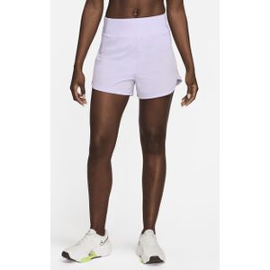 Nike Bliss Dri-FIT fitnessshorts met hoge taille en binnenbroekje voor dames (8 cm) - Oranje