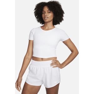 Nike One Fitted Dri-FIT croptop met korte mouwen voor dames - Zwart