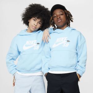 Nike SB Icon Fleece EasyOn oversized hoodie voor kids - Blauw