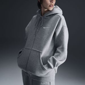Nike Sportswear Phoenix Fleece Oversized fleecehoodie met rits over de hele lengte voor dames - Bruin