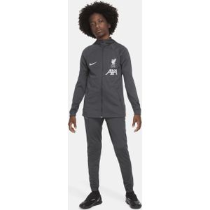 Liverpool FC Strike Nike Dri-FIT knit voetbaltrainingspak met capuchon voor kids - Grijs