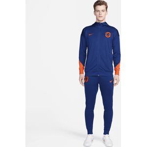 Nederland Strike Nike Dri-FIT knit voetbaltrainingspak met capuchon voor heren - Blauw