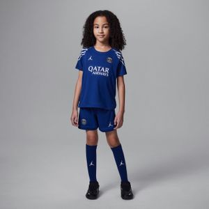 Paris Saint-Germain 2025 Stadium Vierde Jordan driedelig replica-voetbaltenue voor kleuters - Blauw