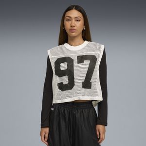 PUMA x ROSÉ relaxte top van mesh voor Dames, Wit, Maat XXS