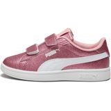 PUMA - Glitz Glam Sneakers - Roze/Wit - Synthetisch Bovenwerk - Klittenbandsluiting
