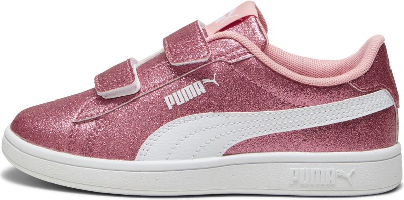 PUMA - Glitz Glam Sneakers - Roze/Wit - Synthetisch Bovenwerk - Klittenbandsluiting
