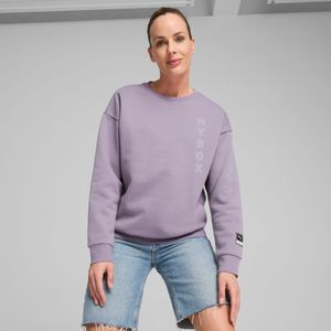 PUMA x HYROX fleece top met ronde hals en print voor Dames, Pale Plum