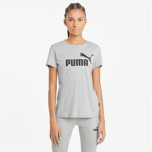 PUMA Essentials Logo T-shirt voor Dames, Grijs