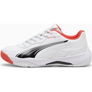 PUMA NOVA Smash Youth padelschoenen, Wit/Zwart/Rood