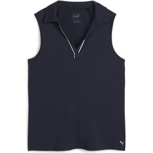 PUMA Cloudspun mouwloze golfpolo met biezen voor Dames, Blauw, Maat XS