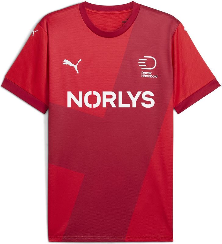 PUMA Deense handbalbond 24/25 thuisshirt voor Heren, Rood, Maat S
