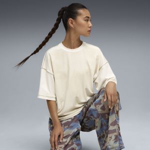 PUMA YONA T-shirt met all-over-print voor Dames, Wit, Maat XXS