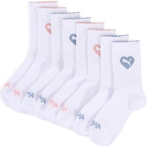 PUMA - Crewsokken - Roze/Wit - Set van 4 paar