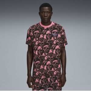 PUMA World Tour-nament T-shirt met all-over print voor Heren, Grijs, Maat S