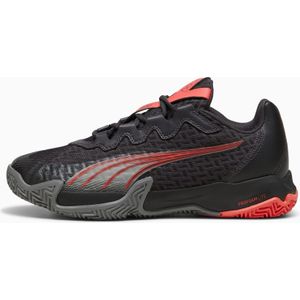 PUMA NOVA Elite padelschoenen voor Dames, Zwart/Grijs/Rood