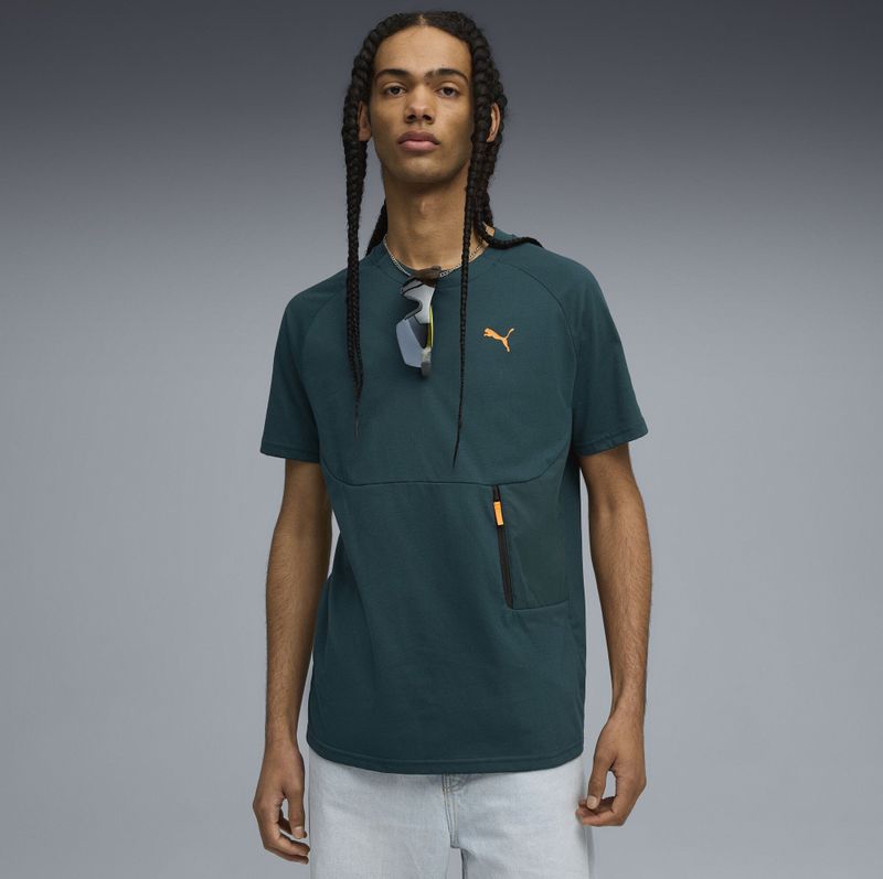 PUMA - T-shirt - Groen - Met Zakje - Heren