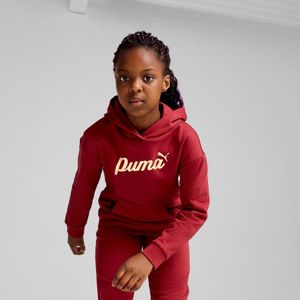 PUMA ESS+ SCRIPT hoodie, Rood/Goud