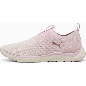 PUMA Softride Remi Slip-on Knit hardloopschoenen voor Dames, Roze/Wit/Goud