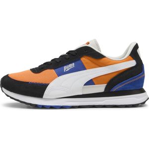 PUMA Road Rider uniseks sneakers van suède, Zwart/Oranje, Maat 39