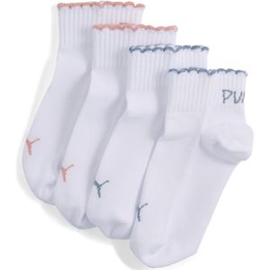 PUMA Quartersokken, Roze/Wit, Maat 27-30