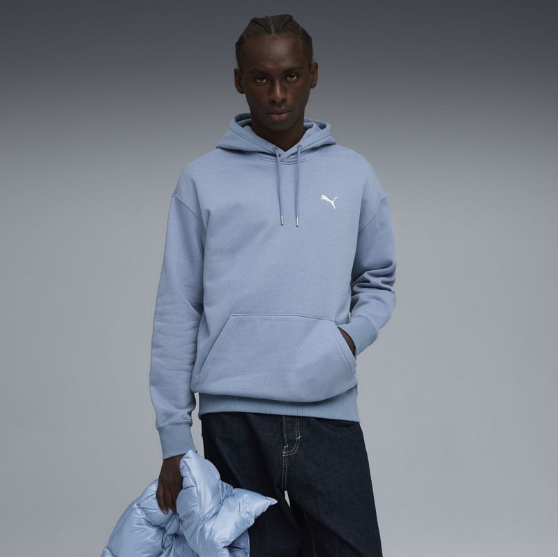 PUMA - Wardrobe Essentials - Fleece Hoodie - Blauw - Relaxed Pasvorm