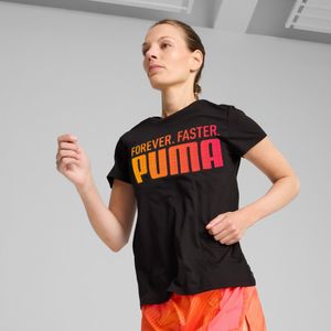 PUMA RUN Fav T-shirt met print voor Dames, Zwart