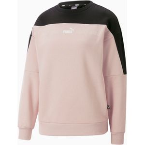 PUMA Around the Block sweatshirt met ronde hals voor Dames, Roze/Zwart