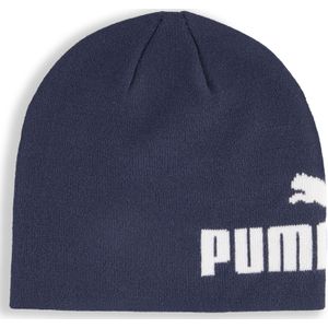 PUMA - Essentials - Beanie - Blauw/Wit - Middelhoge Kroon Zonder Boord