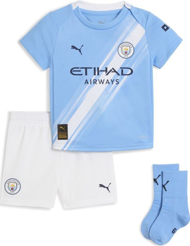 Puma - Manchester City Fc 25/26 - Thuis Junior Set - Sky Blue - 100% Gerecycled Polyester