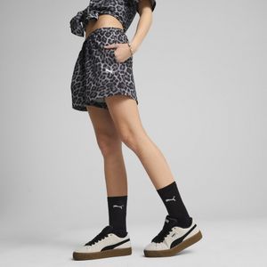 PUMA LEO LUXE A-Line All-Over Print 3"Woven Shorts Women voor Dames, Zwart, Maat XS
