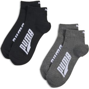 PUMA Korte uniseks sokken (set van 2), Zwart/Wit, Maat 35-38