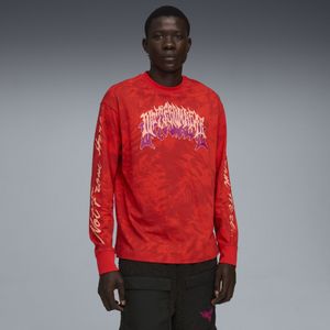 PUMA LaMelo Supernova T-shirt met lange mouwen met print voor Heren, Rood, Maat S