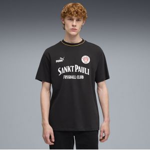 PUMA FC St. Pauli Retro T-shirt voor Heren, Zwart/Wit, Maat S