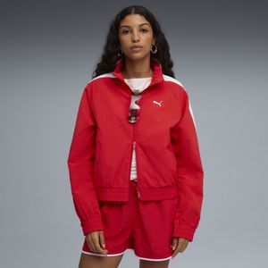 PUMA T7 Relaxed Woven trainingsjack voor Dames, Rood, Maat S
