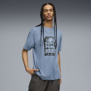 PUMA - Graphic SUPER - T-shirt - Blauw - Relaxed Fit