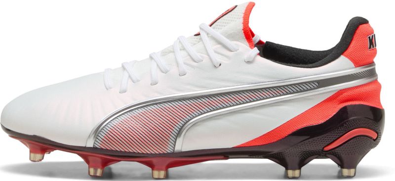 PUMA KING ULTIMATE FG/AG voetbalschoenen voor Dames, Rood/Wit/Zilver, Maat 37