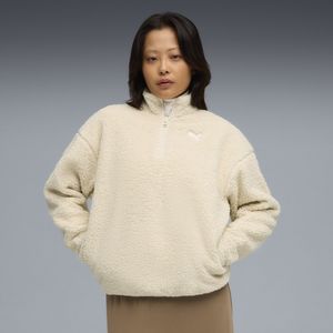 PUMA Essentials Elevated Comfort sweatshirt met halve ritssluiting en ronde hals voor Dames, Maat S