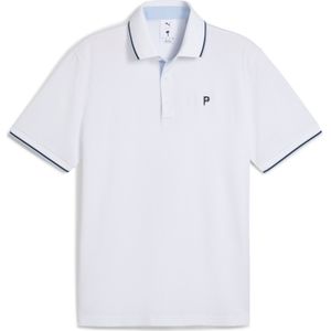 PUMA x PALM TREE CREW golfpolo met randen voor Heren, Wit, Maat M