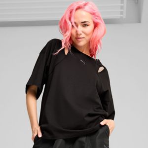 PUMA DARE TO oversized T-shirt met cut-out voor Dames, Zwart