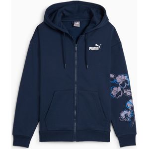 PUMA ESS+ FLORAL VIBES hoodie met volledige ritssluiting voor Dames, Blauw