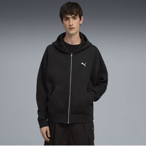 PUMA Wardrobe Essentials boxy hoodie met volledige rits voor Heren, Zwart, Maat S
