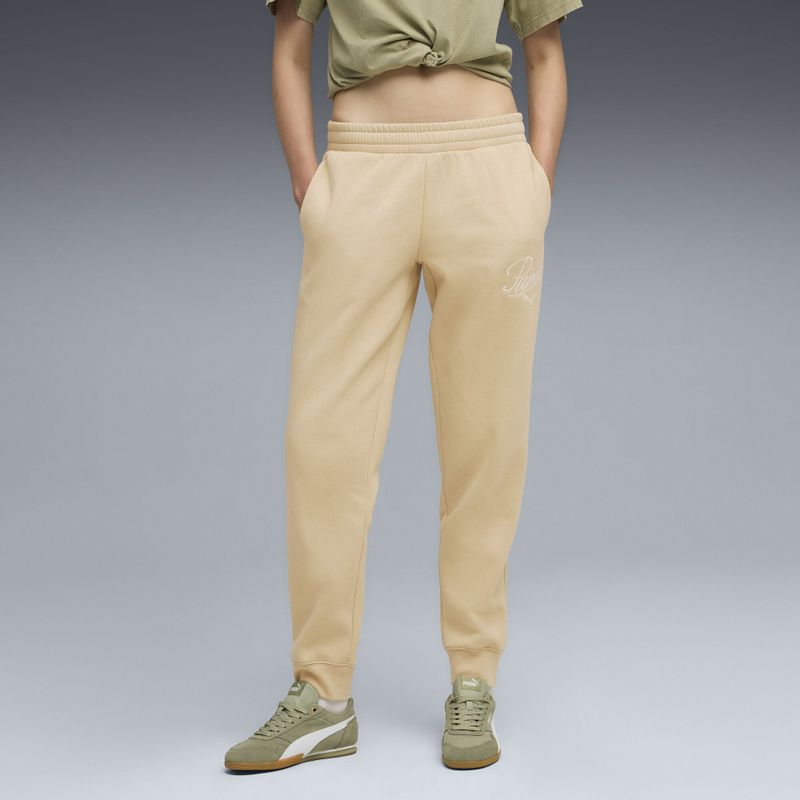 PUMA - Essentials Script - Sweatpant - Beige - Dames